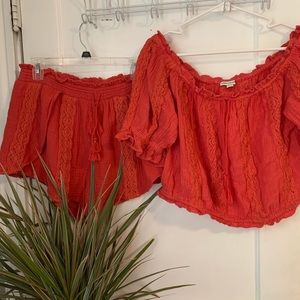AEO Two Piece Gauze Boho Set